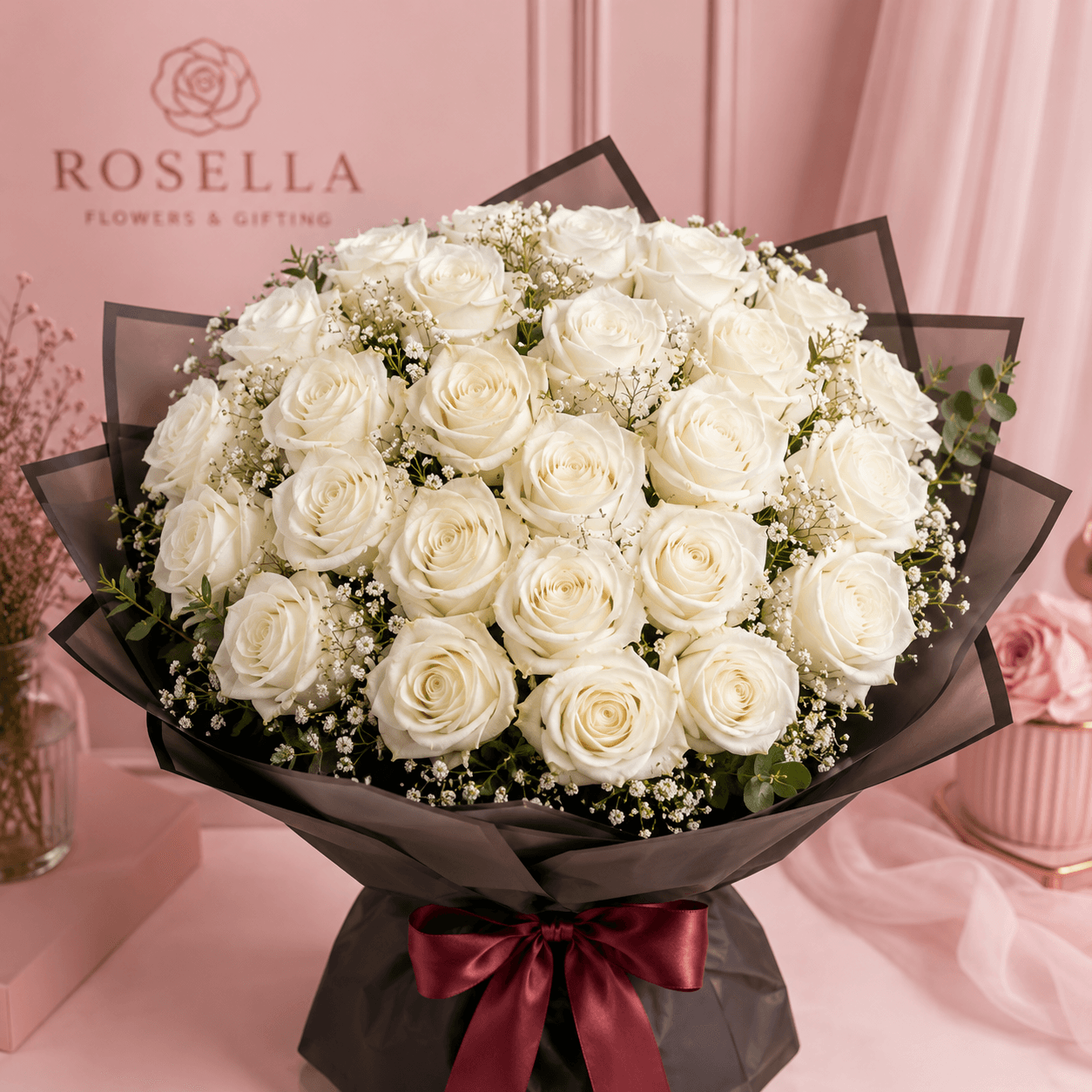 Birthday Queen pink rose bouquet with pink roses by Rosella Flowers & Gifting in Polokwane