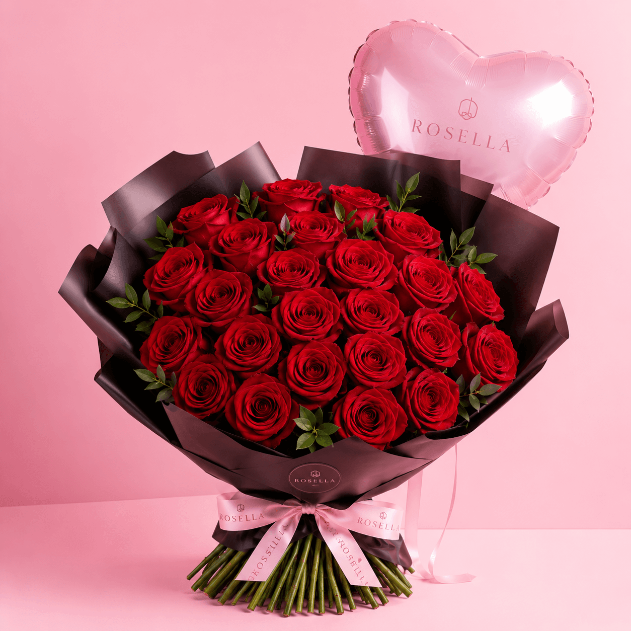 Rose & Balloon Set flower and gift bundle with premium roses and a balloon by Rosella Flowers & Gifting in Polokwane